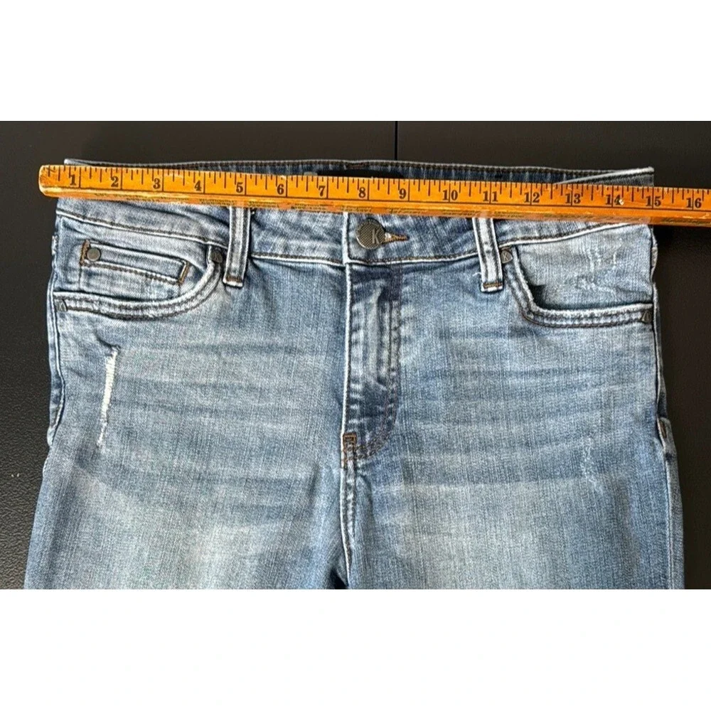 KUT From The Kloth Women Size 6 Catherine Distressed Boyfriend‎ Jeans Blue Denim